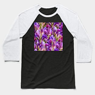 Purple Freesias Pattern - Botanicals 05 Baseball T-Shirt